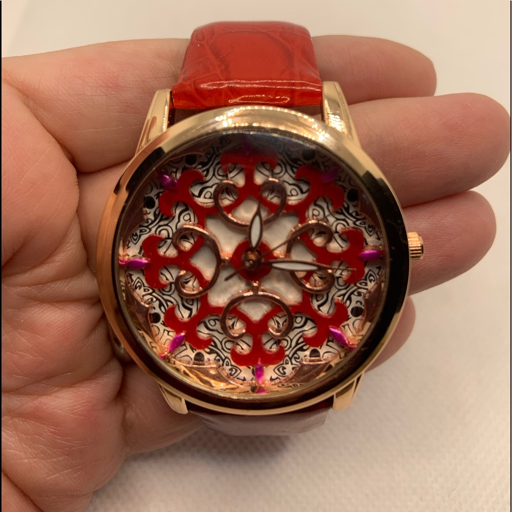 STRADA WATCH WITH RED FAUX LEATHER BAND - Picture 5 of 8